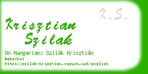 krisztian szilak business card